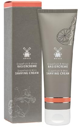 MÜHLE Rasiercreme - cremiger Rasier-Schaum mit Grapefruit & Minze für alle Hauttypen - fruchtig & belebend - 75 ml