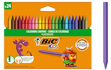 BIC Kids Plastidecor Wachsmalkreiden, Gold und Silber - 24er Pack