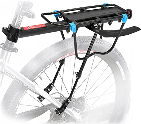 MAIKEHIGH Fahrrad Gepäckträger Mountainbike Hinten Zuladung 50KG, Einstellbar Fahrradgepäckträger MTB Sattelstütze Schnellspanner mit Schutzbleche und Reflektor für Radfahren Ladung Gepäck
