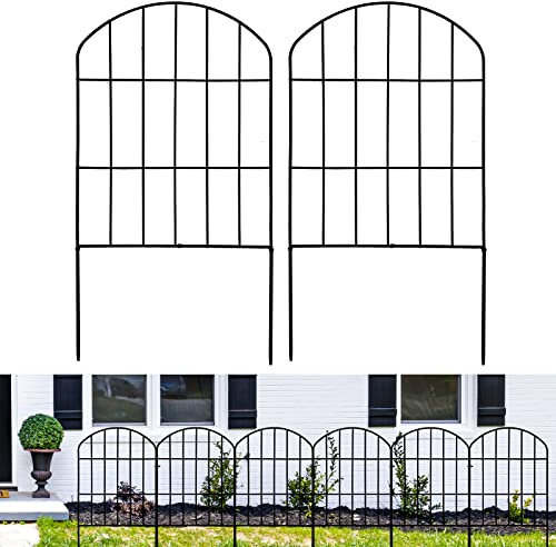 10 Stück Steck Gartenzaun Metall,3 m (L) x 61 cm (H) Mobiler Zaun Camping Elemente,Begrenzungszaun für Weide Hunde Hühner Geflügel