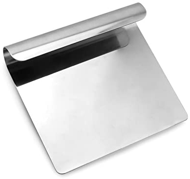 QWORK® Gemüseschaufel, Teigspachtel, Küchenschaber, Küchengadget, 14 X 12 cm, 304 Edelstahl