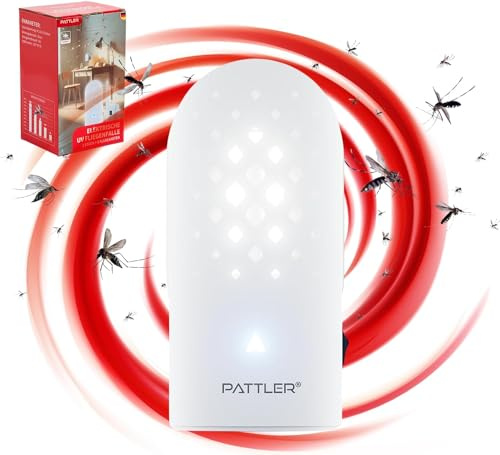 PATTLER® Effektiver Mückenstecker Mottenfalle Fliegenfalle Innenbereich - Ideal für Küche, Schlafzimmer, Wohnzimmer - Lockt Insekten mit 395nm an