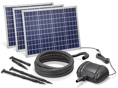 Esotec Solar Bachlaufset Waterfall 150/4300, Komplettset, Bachlaufpumpe, Erdspieß, Solarmodul, Solarpumpe, Teichpumpe, Solarbrunnen, Outdoor Wasserspiel, Gartenteichzubehör, außen, 101571