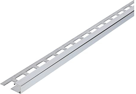 Fliesenschiene, Fliesenprofil, Quadratprofil, Edelstahl (V2A) glänzend, Länge 2,50 m 10 mm Höhe 5 Stück Setpreis