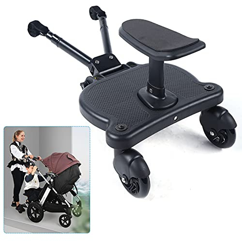 Universal Buggy board Kiddyboard Bis 25KG Mit Sitz Trittbrett Für Kinderwagen Buggy Board Rollbrett