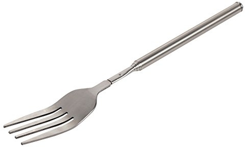 Tyenaza Teleskopgabel, 8,7 ~ 25,4 Zoll ausziehbare Gabel mit langem Griff, lange einziehbare Gabel aus Edelstahl zum Rösten Grillen, Abendessen, Obst, Dessert
