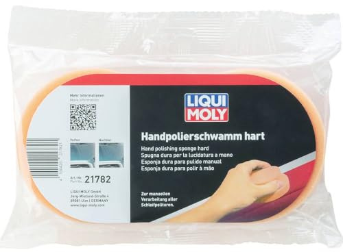 LIQUI MOLY Lackpflege Handpolierschwamm hart, Art.-Nr. 21782 I 2 Polierpads zur leichten Handverarbeitung & Verstärkung von Schleifpolituren I Fester Polierschwamm aus feinporigem Schaumstoff I 10cm ?