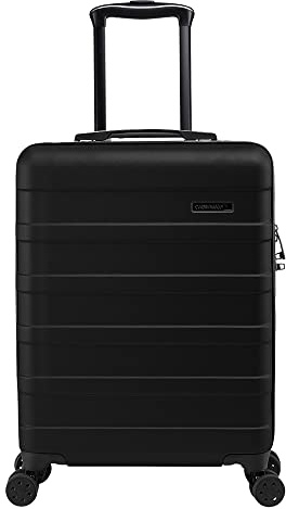 Cabin Max Anode Handgepäck Koffer 55x40x20 - Leicht, Hartschale, Handgepäck Trolley mit 4 Rädern, 3-stelliges Schloss (Farbe: Schwarz, Größe: 55x40x20cm 40L)