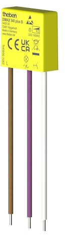 Theben 5400130 DIMAX 540 plus B - Mini Unterputz-Dimmer I benötigt keinen Neutralleiter I 100 m Kabellänge I Memory Funktion I Altbau, Nachrüstung und Renovierung I Einstellbare Mindesthelligkeit