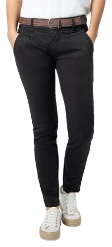 Urban Surface Damen Chino Stoff-Hose mit Flecht-Gürtel