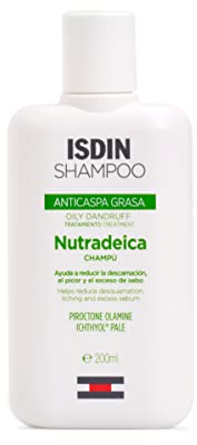 ISDIN Nutradeica Anti-Schuppen Shampoo - Gegen fettige Schuppen & Juckreiz - Pflege bei Seborrhoischer Kopfhaut - Reguliert Talg, Weiches Haar, 200ml