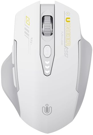Uineer Kabellose Bluetooth Maus, Tri-Modus BT 5.0/4.0 & 2,4 GHz | Ergonomische Funkmaus mit sichtbarer Batteriestandsanzeige, 4 einstellbare DPI-Stufen, für Laptop, PC, Büro und Homeoffice