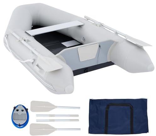 DARTMOOR Schlauchboot 4 Personen mit Aluboden Aufblasbares Boot für Erwachsene Kapazität 450kg Paddel Schlauchboot zum Angeln 300X150X42CM Paddelboot Gummiboot mit Rudern