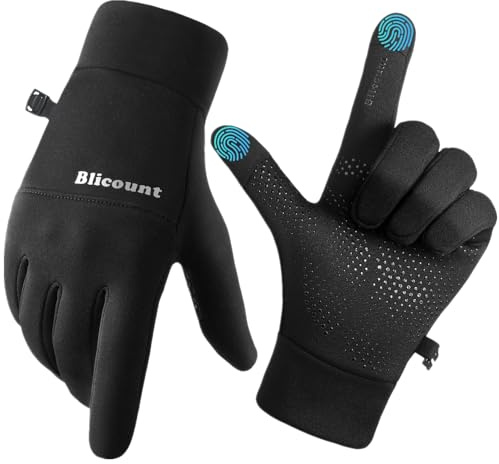 Blicount Handschuhe Herren Damen Warme Laufhandschuhe rutschfest Fahrradhandschuhe Touchscreen Handschuhe Winter Sporthandschuhe für Outdoor Fahrrad, Laufen, Wandern, Fahren