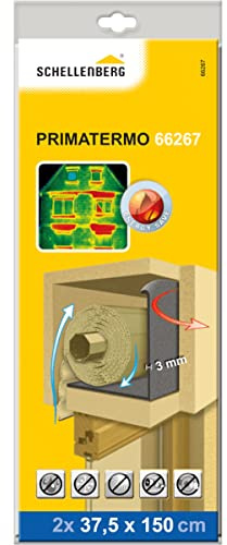 Schellenberg 66267 Rollladenkastendämmung, energiespar Isolierung für Rolladen, Dämmrollen WLG 033 PRIMATERMO 3 mm 2 mal je 150 x 37,5 cm