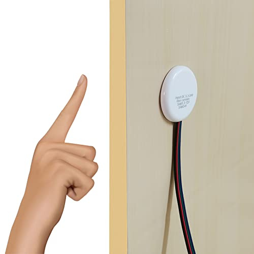 STBTECH 12V LED Touch Dimmer Schalter Verdeckt, DC 3.7-24V 3A Berührungsschalter Sensorschalter für Smart Home LED Lichtleiste, Durchdringt Holz, Stein, Glas usw, keine Löcher erforderlich(Weiß)