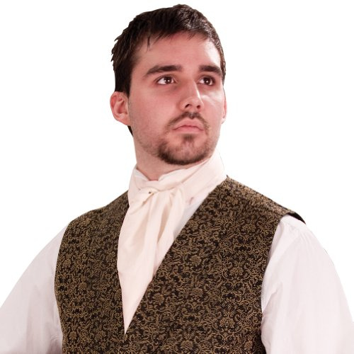 Supreme Replicas Edler Dandy Krawattenschal - Mittelalterlicher LARP Schal in schwarz