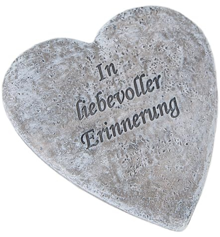 Kleines Grabherz mit Spruch: Grabschmuck Wetterfest, Grabdeko Herz, Trauerherz Deko Friedhof, Grab & Urnengrab, Dekoration Gedenkstein, Grabdekoration Allerheiligen & Totensonntag, 12,5 x 11,5 cm