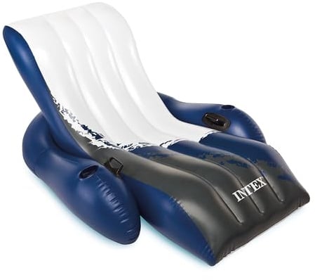 Intex Floating Recliner Lounge - Aufblasbarer Badelounge, mehrfarbig, 180 x 135 cm