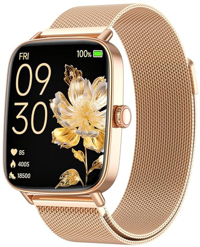 Smartwatch Damen Herren mit Telefonfunktion, 1,85 Fitnessuhr Smart Watch, 100+ Sportmodi Fitness Tracker mit Herzfrequenz/SpO2/Schlaf Monitor Schrittzähler, IP68 Wasserdicht Sportuhr für iOS Android
