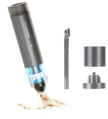 Genius Invictus ONE Table, Set 7-TLG. Mini Akkusauger 2 in 1 für Auto Tisch PC, Autostaubsauger Luftpumpe Luftgebläse, Laufzeit bis 20 Min, HEPA Filter schnelle Ladung, A06883