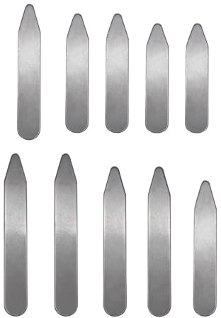 KGDUYC 10 Stück Kragenstäbchen aus Metall für Herren – Hemd-Eckclip, Edelstahl, für Vatertag, Geburtstag, Hochzeit, für die meisten Anzughemden