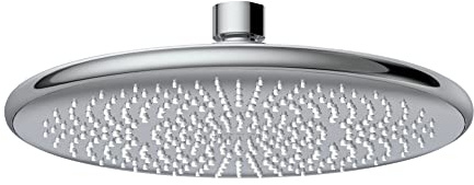 WENKO Wasserspar Regenduschkopf Watersaving, Kopfbrause mit Wasserspar-System, ABS, Chrom/Grau, rund, Ø 22,5 cm