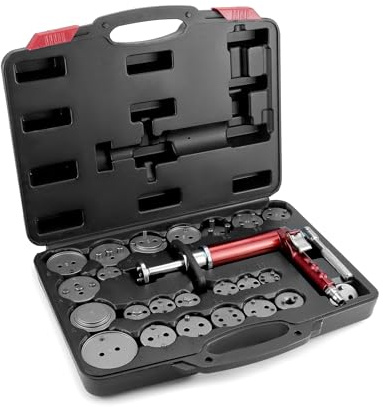 QWORK® 24tlg Pneumatischer Bremskolbenrücksteller Set, mit Koffer, passend für die meisten Pkw