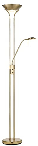 Home sweet Home LED-Stehlampe als Deckenfluter mit Leselampe - Dimmbar - Gold - 180 cm