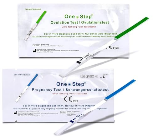 One+Step Kombipaket 50 Ovulationstests und 20 Schwangerschaftstests - Fruchtbarkeitstest für Frauen - Ovulationstest für Eisprung