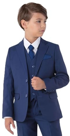 SANDER STELLAN Festlicher Kinderanzug Kommunionanzug Jungen Anzug Set 6-teilig blau Numeric_128