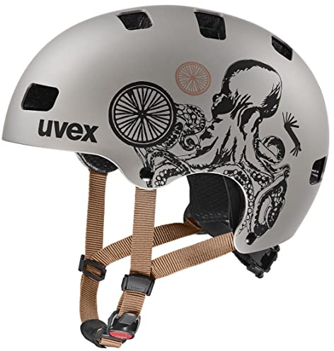 uvex Kid 3 cc - robuster Kinder-Helm für Kinder - individuelle Größenanpassung - optimierte Belüftung - Oak Brown-Octopus matt - 51-55 cm