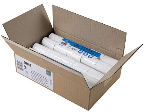 Exacompta 44809E 50er Pack Thermopapierrollen 1-lagig Breite: 57mm, Länge: 18m, Durchmesser Kern: 12mm 44g/m² Thermorolle für Kartenzahlung (EC Cash Geräte)