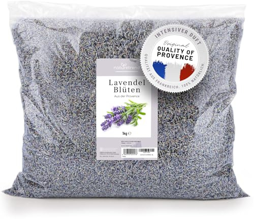 naturetrend Lavendelblüten getrocknet 1kg- Französischer Lavendel aus der Provence I Neuste Ernte I Duftintensiv & bläulich für Duftkissen, Potpourri Duft Lavendelsäckchen Seifen Duftsäckchen