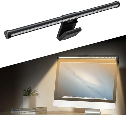 LEUTED Monitor Lampe LED, USB Bildschirmlampe mit Touch Control, Laptop Lampe Monitor Light Bar mit Einstellbarer Helligkeit und Farbtemperatur, Schreibtischlampe warmweißes Licht für Büro Hause
