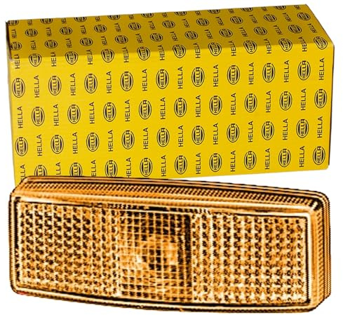 HELLA 2PS 006 717-031 Seitenmarkierungsleuchte - Begrenzungsleuchte | Anhänger - Wohnwagen - Halogen - 12V - Schraubanschluss/Anbau - ADR/GGVS - Lichtscheibenfarbe: gelb - rechts/links - Menge: 1