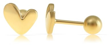 Made by Nami Herz Ohrstecker Gold Set Herz Ohrringe Stecker aus Chirurischem Edelstahl Valentinstagsgeschenk Wasserfester Schmuck Geschenk für Frauen (Asymmetrisch)