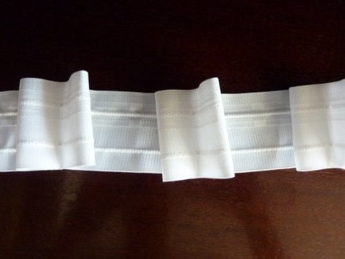 Gardinenband,Flachfalte 2,0 :1, 60 mm, weiß, 10,00 lfm