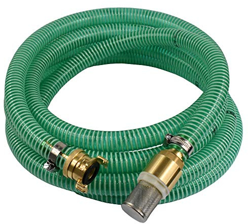 1 Zoll Saugschlauch Druckschlauch 25mm Innendurchmesser mit Saugkorb, Rückschlagventil + 1 AG Doppelnippel (1m), Ansaugschlauch Gartenpumpe, Schlauch (9m)