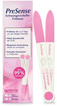 PreSense® - Schwangerschafts-Schnelltest (2er Pack) - Schnell, Sicher, Zuverlässig und Einfach – Urintest - SS Test Schwanger – Schwangerschaft