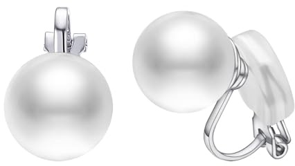 Aleasha Perlenohrringe Clip Damen Ohrclips Silber Edelstahl Ohrringe Silber Braut-eleganten Schmuck Geschenk