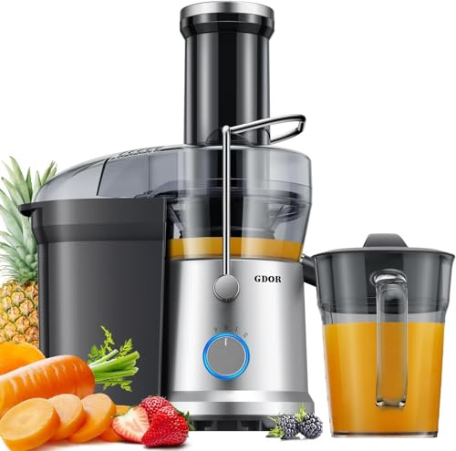 GDOR Entsafter 1300W, Großem 81mm Einfüllschacht Entsafter Gemüse und Obst