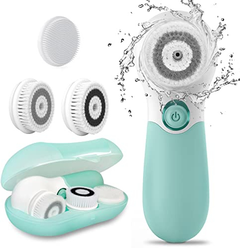 TOUCHBeauty 3 in 1 Elektrische Gesichtsreinigungsbürste, Wasserdichte Gesichtsbürste Gesichtsreiniger 360 ° Drehbar Gesichtsreiniger mit 3 Bürstenköpfen & Aufbewahrungsbox für alle Hauttypen