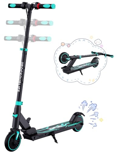 RCB R15 E-Scooter Kinder (8-12-16 Jahre) - bis zu 20 Km/h, Max. Reichweite 16Km, Elektroroller Faltbar für Kinder, Geschenk für Jugendliche (Blau)