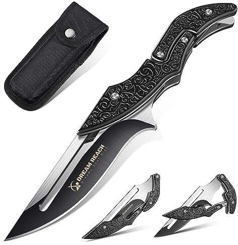 Dream Reach Klappmesser Taschenmesser Outdoor Messer mit Scheide für Männer mit Geschenkbox