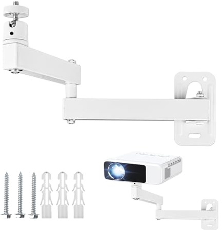 lemgyiamz Faltbare Beamer Wandhalterung, Beamer Halterung Wand mit 360° Schwenkarm, Multi-Winkel Verstellbare Projector Stand, Beamer Halterung Decke für Heimkino, Spielzimmer, BüRo