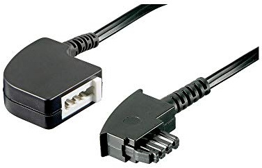 Goobay 50275 TAE-F Verlängerung 4 polig, TAE-F-Stecker für TAE-F-Buchse, 10m Rundkabel, Schwarz