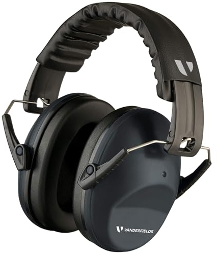 Vanderfields Premium Gehörschutz-Kapselgehörschutz - Breitspektrum-Schallreduzierung 33 dB bei 2 K Hz Lärm Kopfhörer - Erwachsene + Jugendliche - Anthrazitgrau
