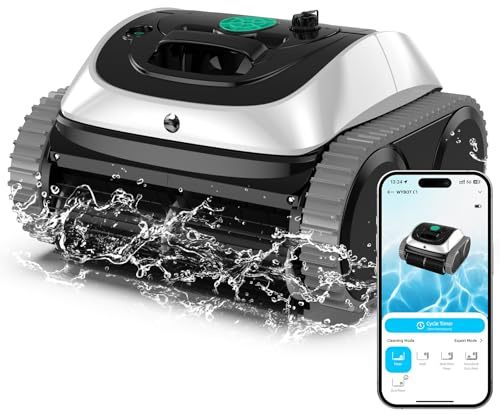 WYBOT C1 pool robot with battery Intelligent route planning, fully automatic pool cleaner floor, waterline, and wall cleaning, powerful triple motor runs for 150 minutes, 150 ㎡-Weiß
