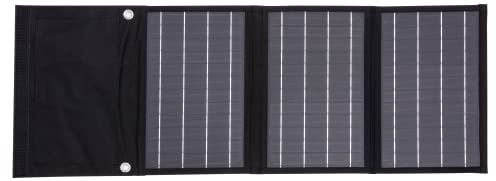 Technaxx 21W Solarladegerät Tragbares Monokristallines Solarpanel Faltbar mit 2 USB Anschlüssen für Smartphone Tablet Powerbank Kamera Hoher Wirkungsgrad 19% Ideal für Camping Reisen Outdoor TX-207